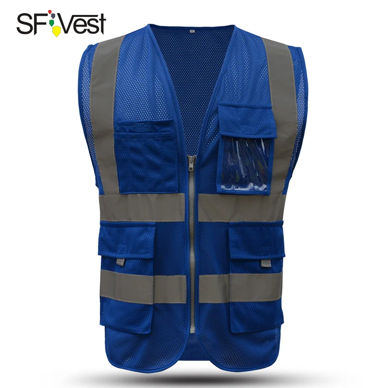 SFVEST رجل النساء مرحبا فيس بمعنى التنفيذي سترة صدرية بوصتين عرض عاكسة سلامة كبيرة جيوب التوصيل المجاني SFVEST رجل النساء مرحبا فيس بمعنى التنفيذي سترة صدرية بوصتين عرض عاكسة سلامة كبيرة جيوب التوصيل المجاني