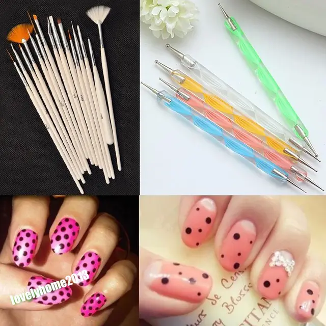 Fashion 20pcs Nail Brush Art Design Painting Dotting Detailing Fashion 20pcs Nail Brush Art Design Painting Dotting Detailing Pen Brushes Bundle Tool Kit Set