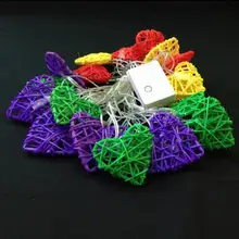 [Seven Neon], 110 В/220 В, разноцветный ротанговый светильник в форме сердца, 4 м, 20 светодиодов, вечерние/Рождественские/декоративные/праздничные светодиодные гирлянды, светильник