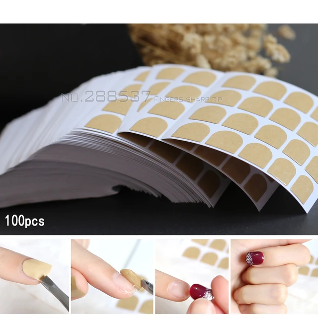 Nail Tip with Double Sided Tape for False Nails, 24 Pieces Set