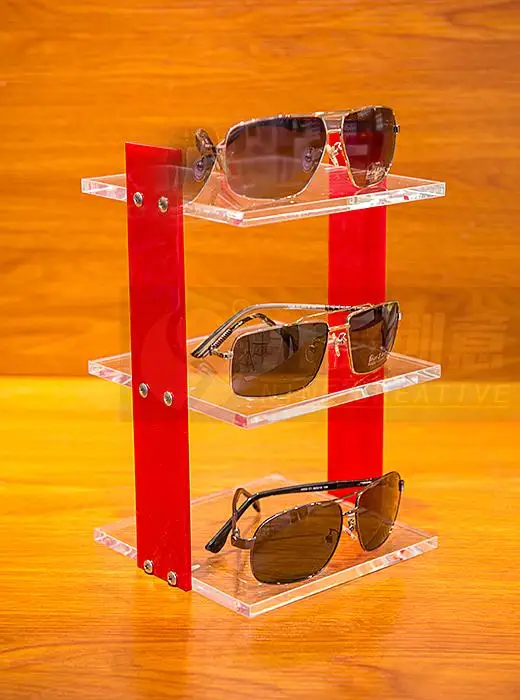 Tabletop Sunglasses Display Stand Eyewear Storage Rack Glass Showcase