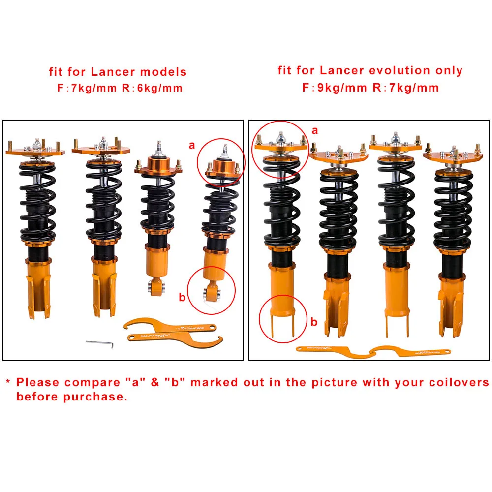 Амортизационная стойка Coilover для Mitsubishi Lancer EVO 7 8 9 CT9A с амортизационной пластиной развала, подвесное крепление для передней и задней панели развала