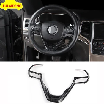 

For Jeep Grand Cherokee 2014-2018 Carbon Fiber ABS Car Steering Wheel Control Panel Button Cover Trim Car Styling Accessories