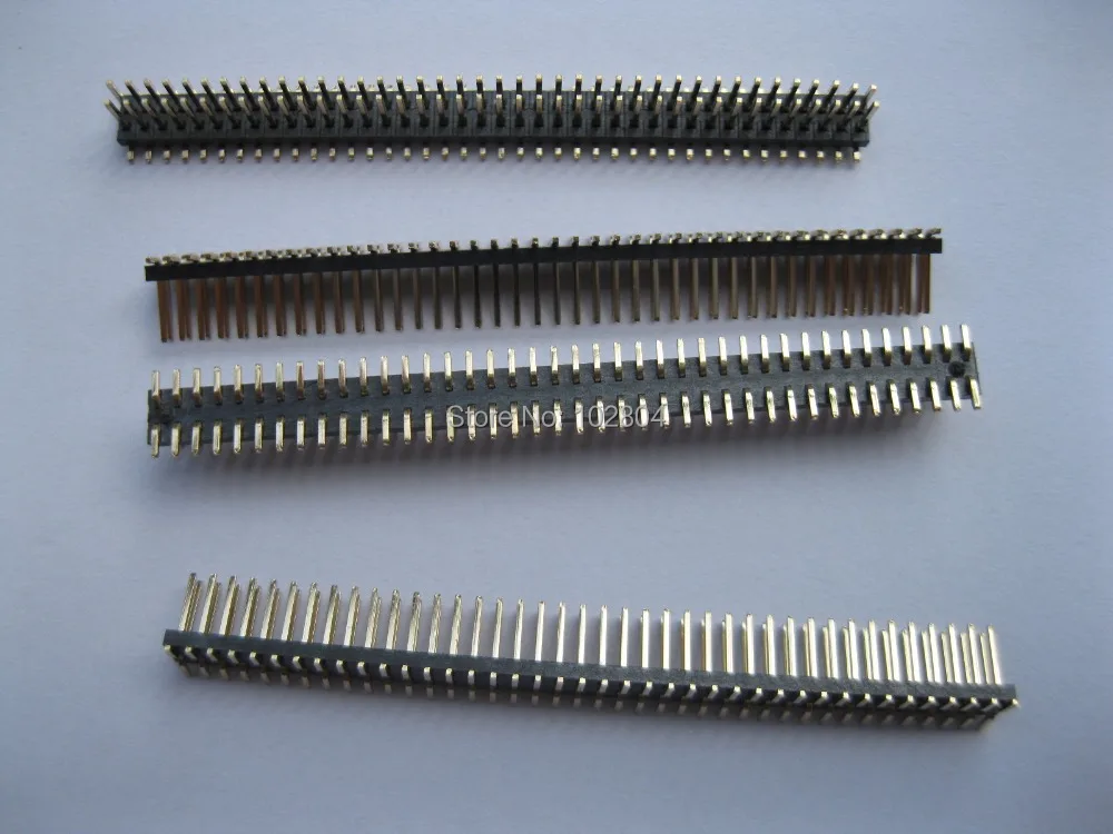 

10 pcs Gold Plated SMD SMT Pitch 1.27mm Breakable Male Pin Header 2x40 80pin Double Row Strip H=1.0mm