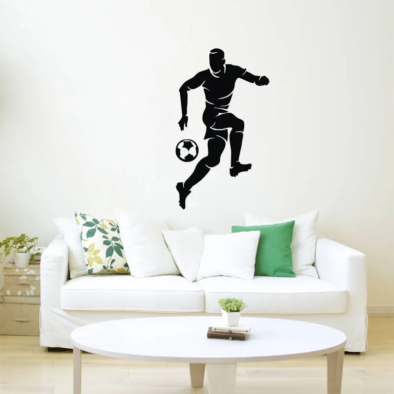 Playing Football Wall Stickers Kids Rooms Wall Decor Vinyl Decals