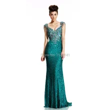 Hunter Pailletten Abendkleider Elegante Gatsby Kleid mit Kristall Nixe-abschlussball Neue Jahr Formale Partykleider Lange Vestidos