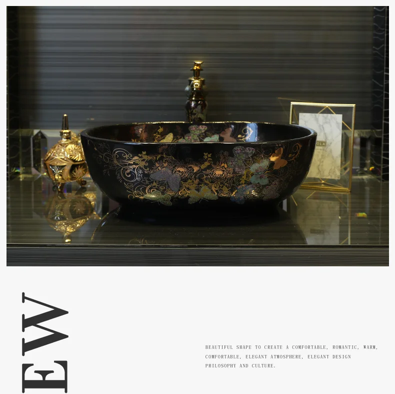 China Artistic Europe Style Counter Top porcelain wash basin bathroom sinks ceramic art bathroom sink  (11)
