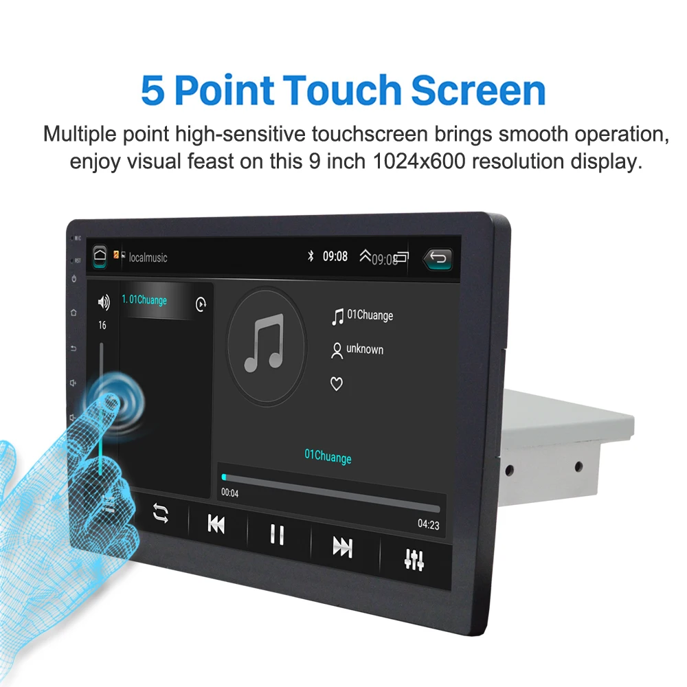 Sale 9 inch Android 8.1 1DIN Universal GPS Navigation Car Multimedia Player Support Mirror Link OBD2 WiFi Car DVD Player DVR DAB+ 1
