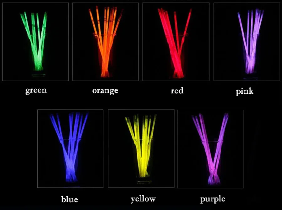 100 шт./лот, разноцветные светящиеся палочки, легкие браслеты для вечерние, рождественские украшения, аксессуары для детей, подарки, игрушки, новинка