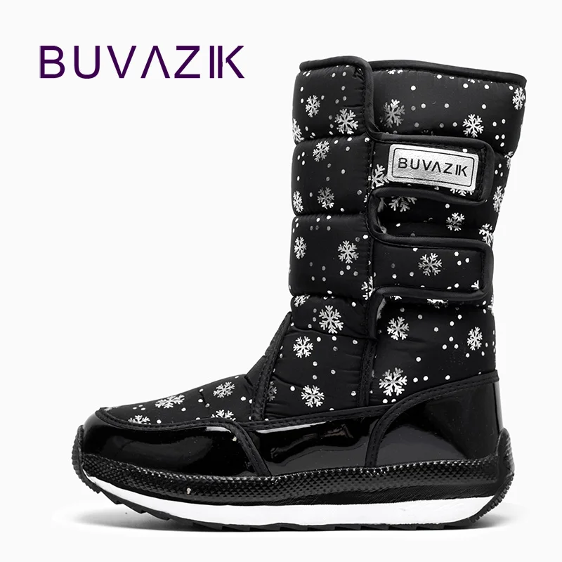 2018 fashion keep warm waterproof women snow boots Snowflake printing