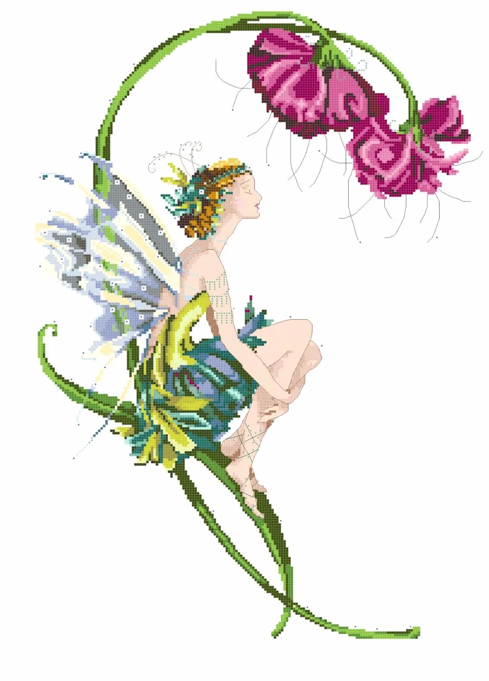 

Needlework 14CT 16CT 18CT Cross Stitch, DIY Count Cross Stitch, Embroidery Set, 936 MD-89 Fairy