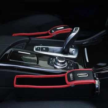 

New Multifuction Universal Car Right Seat Waterproof Leather Catcher Gap Pocket Storage Box Organizer Black Red