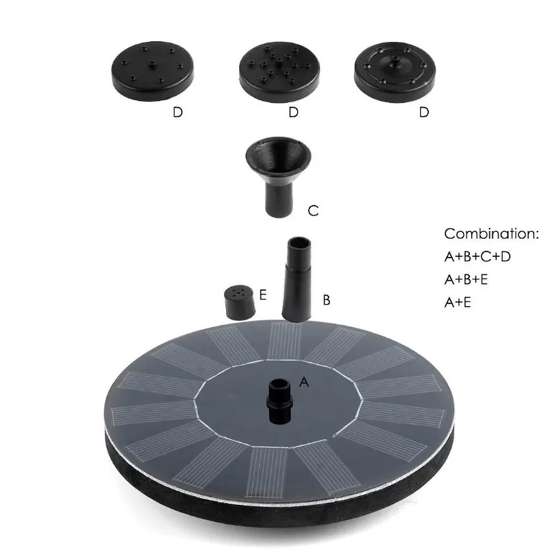 Солнечный Мощность ed фонтан насос, птица для ванны Фонтан 1,4 Вт Солнечный Мощность Вода плавающей насос комплект с различными распылительные головки для пруд