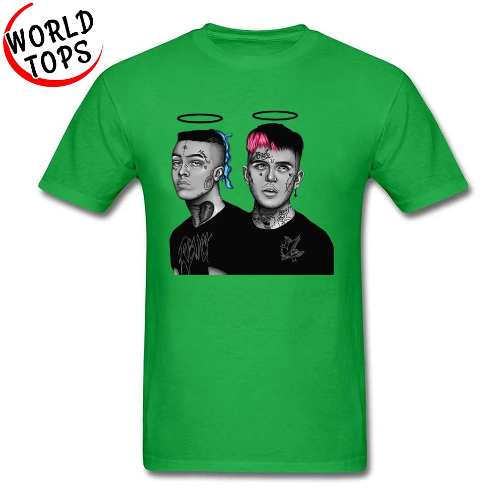 XXXTentacion x Lil Peep Custom Summer Pure Cotton Crew Neck Men's Tops & Tees Slim Fit T Shirts Family Short Sleeve T-shirts XXXTentacion x Lil Peep green
