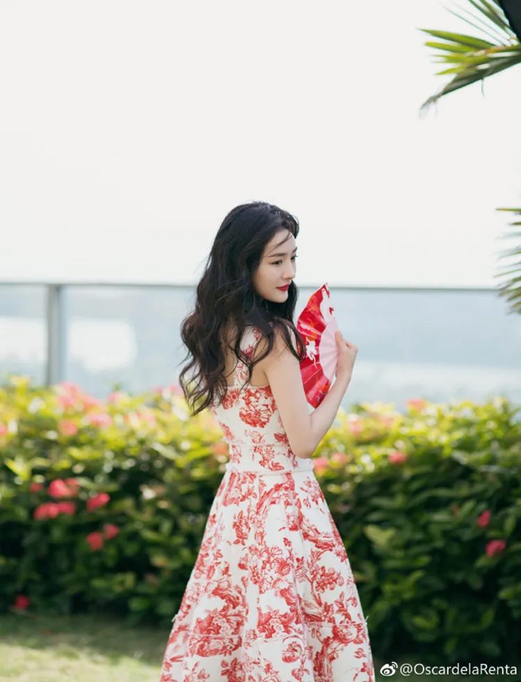 

HIGH QUALITY New Fashion 2019 Designer Runway Dress Women's Sleeveless Print Flower Dress Spaghetti Strap Slim fit skirt