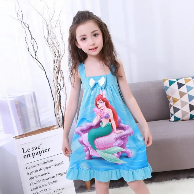 Baby Girls Nightgowns Summer Sleeveless Modal Knitted Nightdress