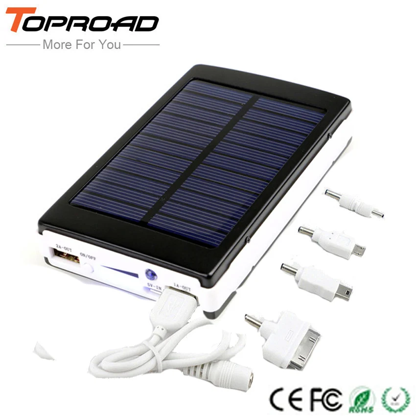 imágenes para Portable Solar Power Bank 10000 MAH Cargador de Batería Externo Móvil batería externa Powerbank carregador portatil para celular imágenes para Portable Solar Power Bank 10000 MAH Cargador de Batería Externo Móvil batería externa Powerbank carregador portatil para celular