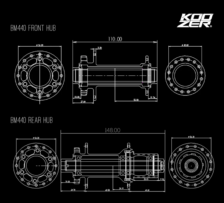 KOOZER BM440 MTB горный велосипед BOOST концентраторы 32 h диск с отверстиями подшипник ступицы Передняя Задняя 6 Болт 15*110 12*148 мм через