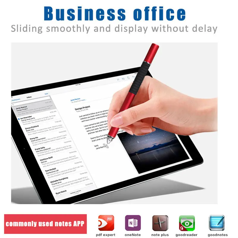 plate style stylus pen touch pen 2 in 1 with black silicon-06