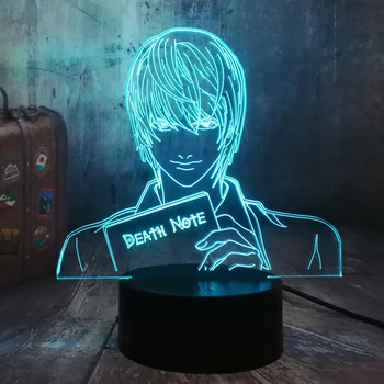 

Death Note Yagami Light 3D LED Night Light 7 Color Table Desk Lamp Home Bedroom Decor Christmas Movie Fans Gift Kid Boy Toys