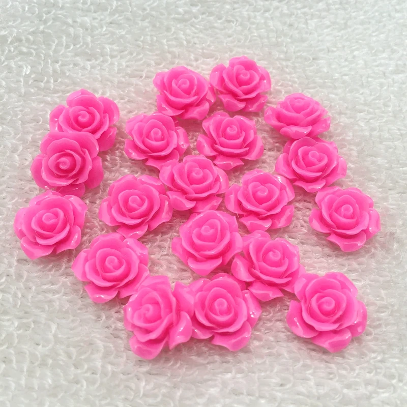 30 шт./лот 15 мм плоский задний скрапбук, 3D полимерный цветок розы подходит для украшения телефона DIY-B023