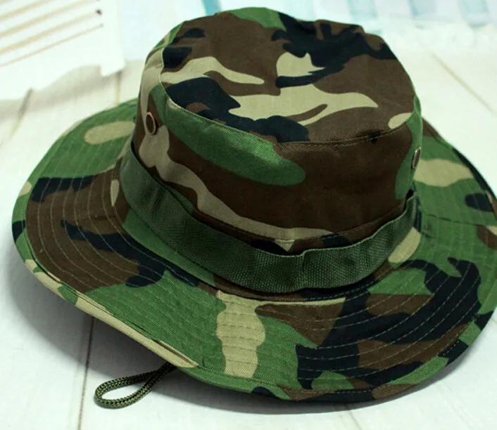 10 шт./лот женщина мужчина унисекс камуфляж ведро шляпа хлопковая Повседневная Солнцезащитная шляпка купол взрослых Фишман Hat