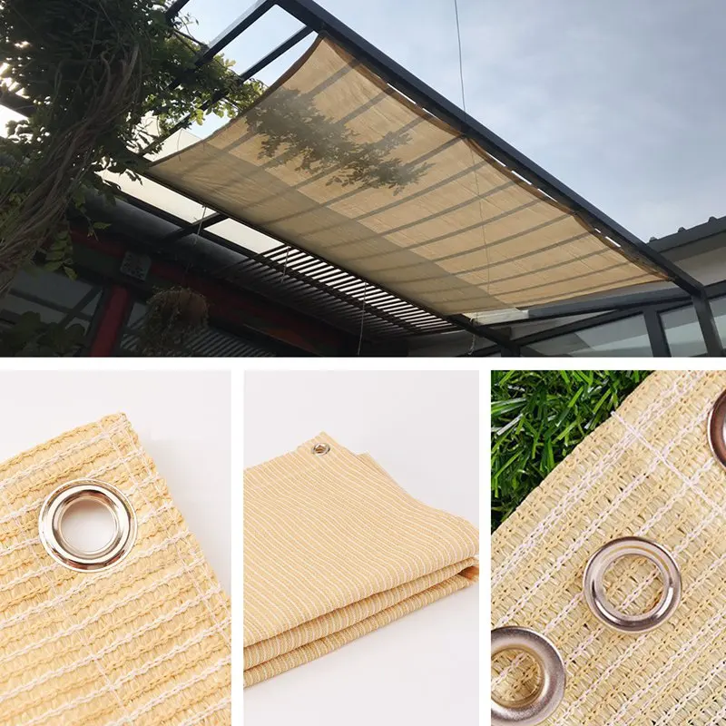 Parasol Beige vela hogar jardín toldos protección al aire libre cubiertas sol refugio dosel Patio cuadrado casa de cristal tamaño personalizado Parasol Beige vela hogar jardín toldos protección al aire libre cubiertas sol refugio dosel Patio cuadrado casa de cristal tamaño personalizado