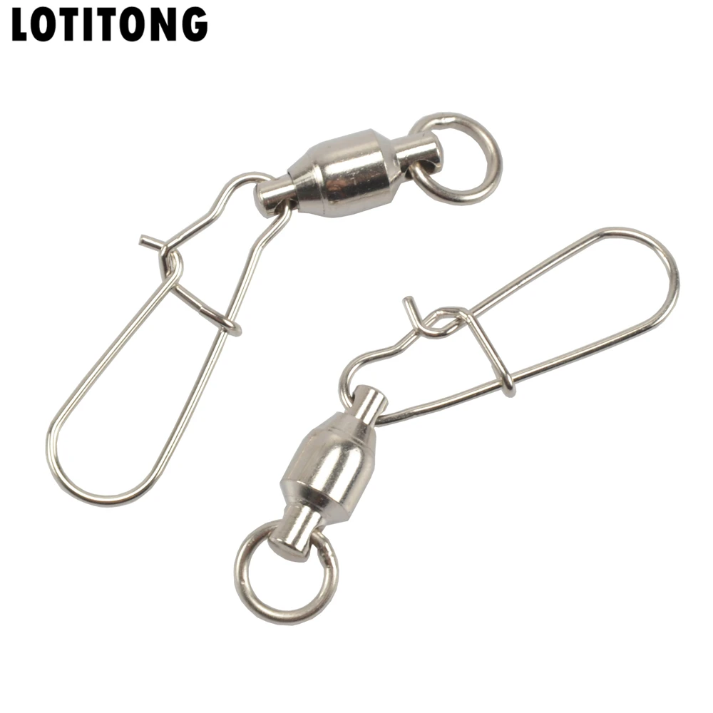 LOTITOTNG 5/lot Strong Ball Swivels with Sold Rings Split Ring Fishing
