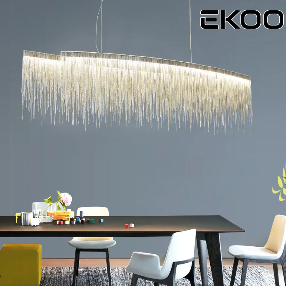 EKOO Современная декоративная люстра скандинавский кисточкой светодиодный 3 цвета