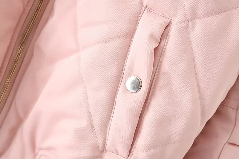 Sitruuna стеганая куртка-бомбер женское весеннее пальто на молнии с длинным рукавом зимняя куртка с хлопковой подкладкой розовая верхняя одежда