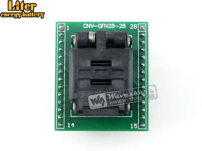 

QFN28 TO DIP28 (A) QFN28 MLF28 MLP28 Plastronics 28QN50K15050 IC Test Socket Programming Adapter 0.5mm Pitch