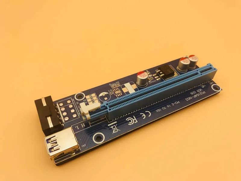 6 шт. 006 PCI E расширитель Express Riser Card PCIE 1x к 16x USB 3 0 SATA 4Pin IDE Molex Power для BTC Miner Mining