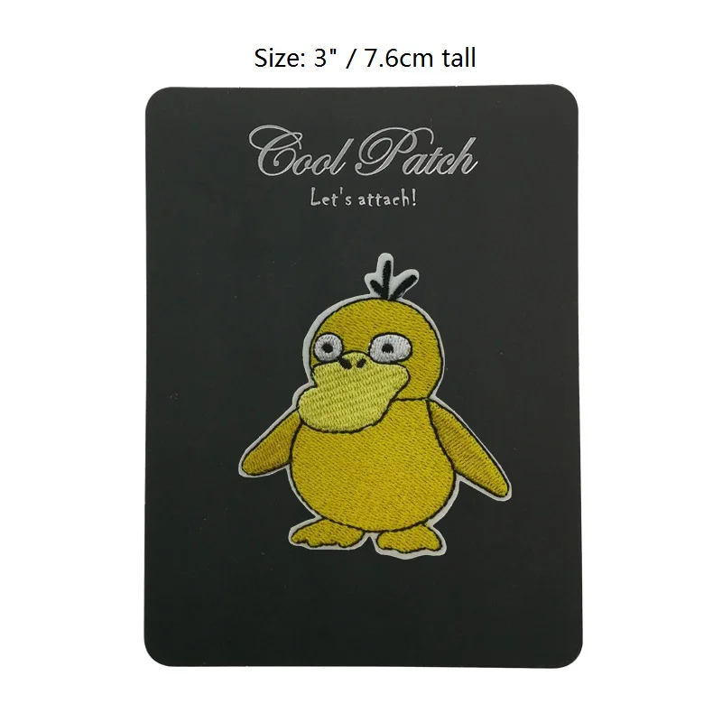 

3" Pokemon Go Psyduck patch Comics tv movie Embroidered Emblem rockabilly applique iron on patch halloween cosplay costume
