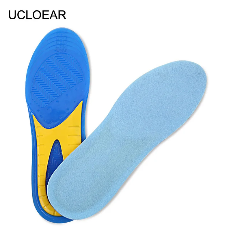 

UCLOEAR Silicon Gel Insoles Foot Care for Plantar Fasciitis Heel Spur Running Sport Insoles Shock Absorption High-Elastic Pads