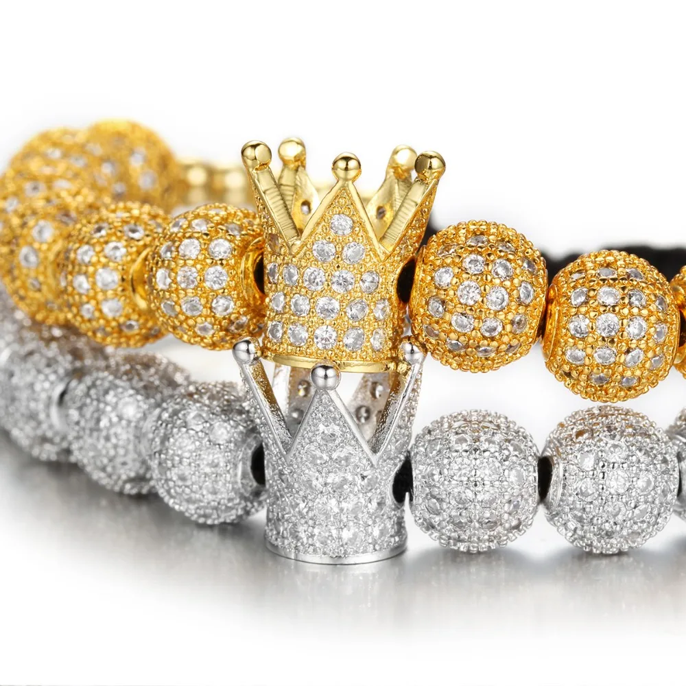 Brand 2017 Luxury Crystal Ball Crown Charm Bracelets For Women Rhinestone Adjustable Female Bracelet Accessories Pulseiras