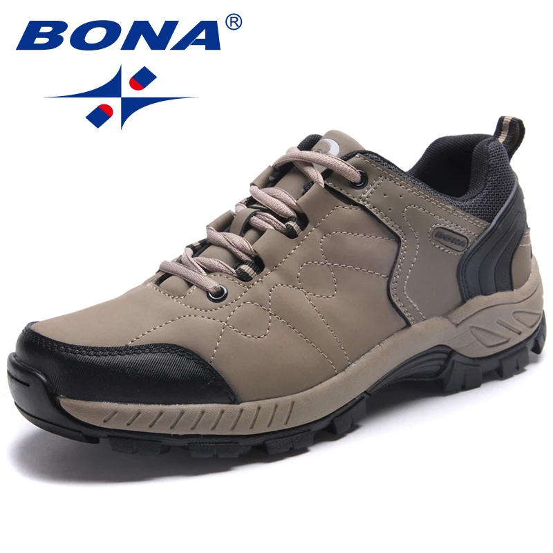 Kopen BONA Nieuwe Populaire Stijl Mannen Wandelschoenen Lace Up Mannen Sportschoenen Outdoor Jogging Trekking Sneakers Comfortabele Gratis Verzending