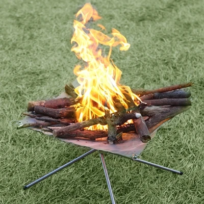 

Selpa Portable outdoor Stove Fire Frame with Stainless Steel Net folding stove frame camping wood burning oven heating mesh