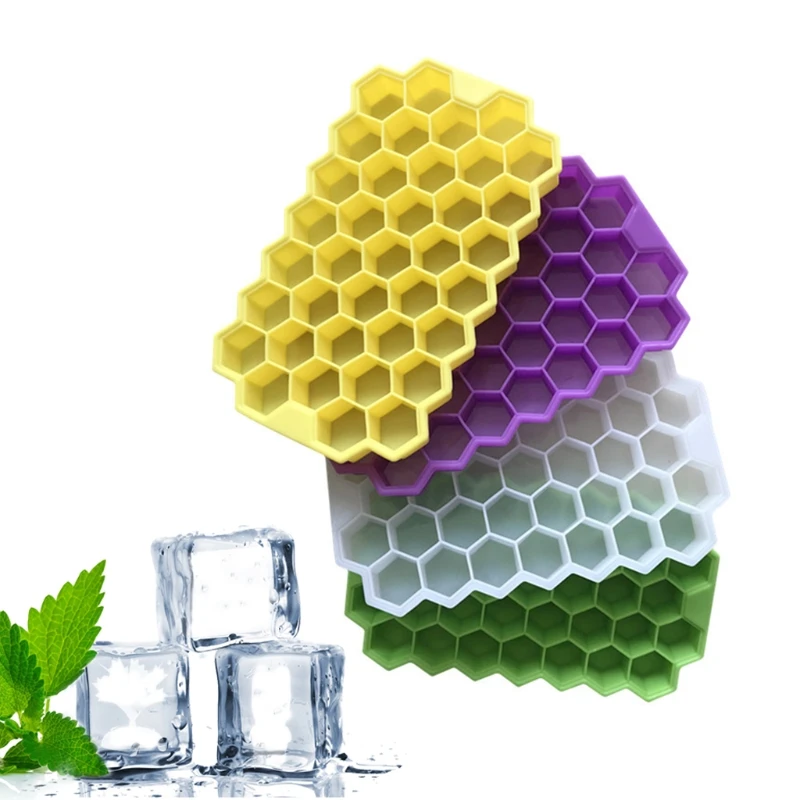 

37 Grids Honeycomb Mini Ice Maker Cube Eco-Friendly Cavity Silicone Tray Mold Random Color