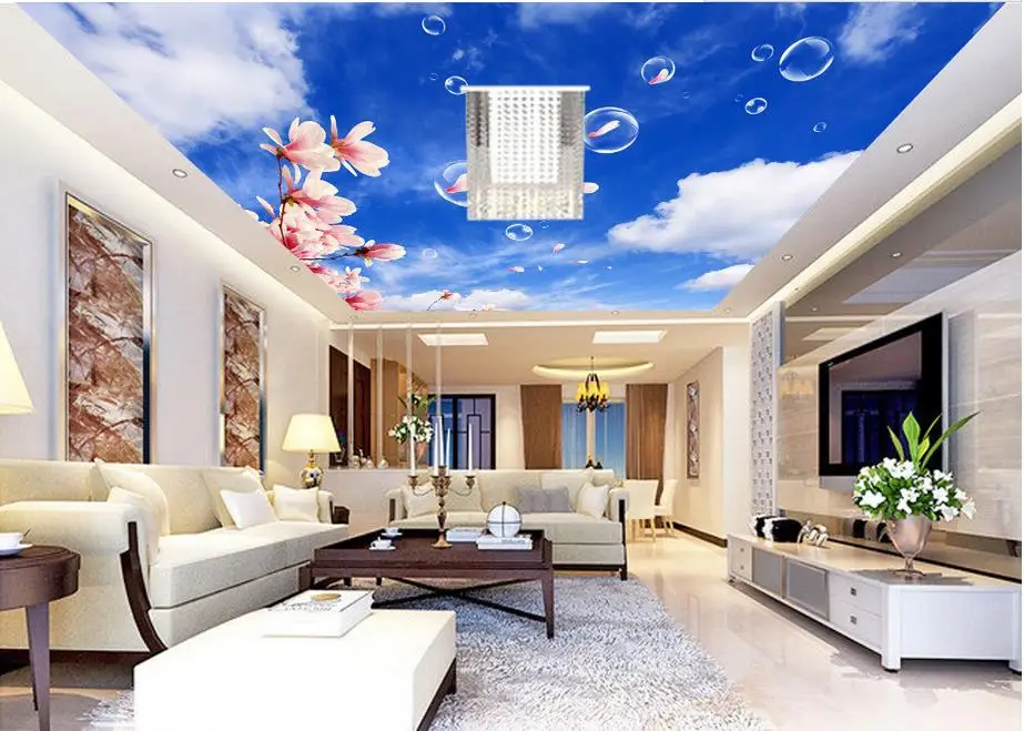 

Custom 3d ceiling murals wallpaper for walls for ciling bedroom Orchid clouds non-woven 3d wallpaper for ceiling