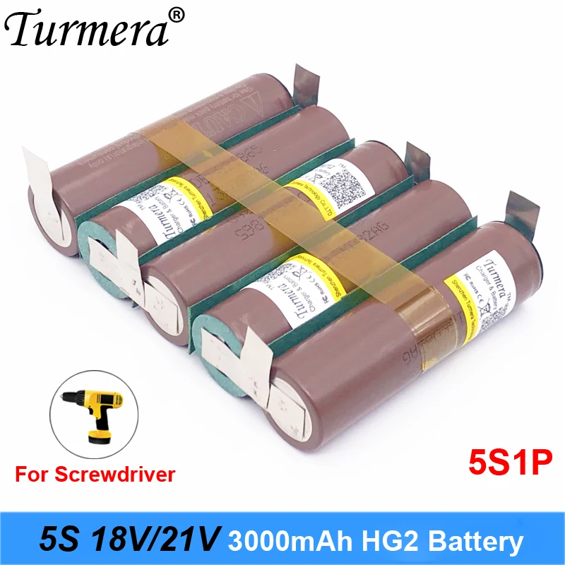 

5s 18v 21v battery 18650 pack 18650 HG2 3000mah 30a soldering battery for screwdriver battery and vacuum cleaner customized