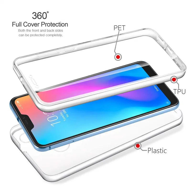 Чехол с полным покрытием 360 градусов для Xiaomi Mi 10 9 8 Lite Redmi 8A Note Pro 8T 9S двухсторонний