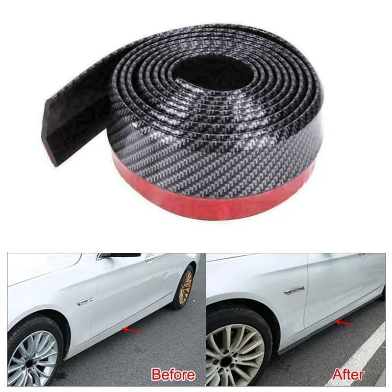 

Universal Car Protector Carbon Fiber Rubber Sticker Soft Front Bumper Strip Lip Skirt Protector Car Exterior Tool for Truck SUV