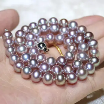 

gorgeous AAAround 11-12mm south sea lavender pearl necklace 18inch 925silver KKK