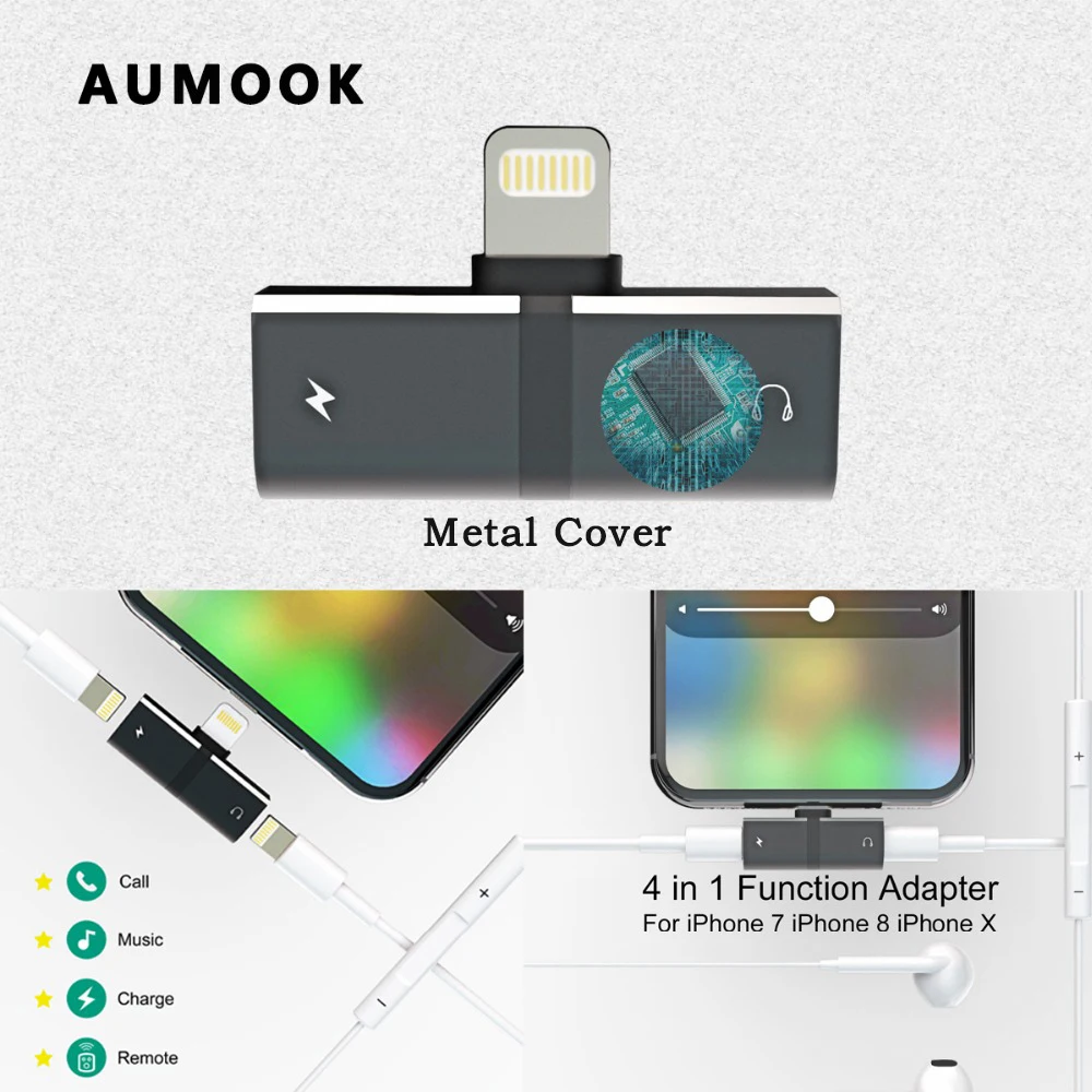 Goede Verlichting Splitter Voor IPhone 7 IPhone 8 IPhone X Charge Audio 2 in 1 Hoofdtelefoon Adapter Compatibel Met alle IOS Systeem