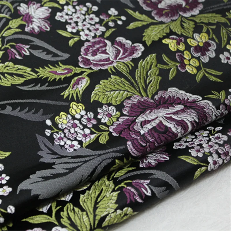 

CF558 Peony Jacquard Brocade Red/Blue/Black Fabric Chinese Wedding Fabric Chinese Brides Dress Clothes Patchwork Fabric For Sew