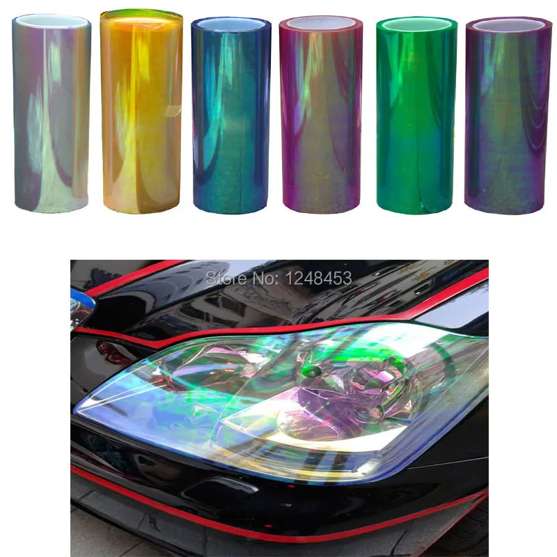 120cm*30cm Shiny Chameleon Auto Car Styling headlights Taillights  film lights  Change Color Car film Stickers Car Accessories