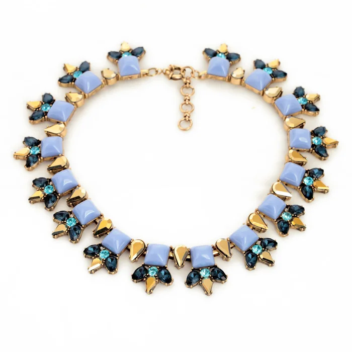 

New Arrival 2014 Wholesale Major Suit Wholesale Luxurious 18ct Gold Color Gem Multiple Pendant Necklace