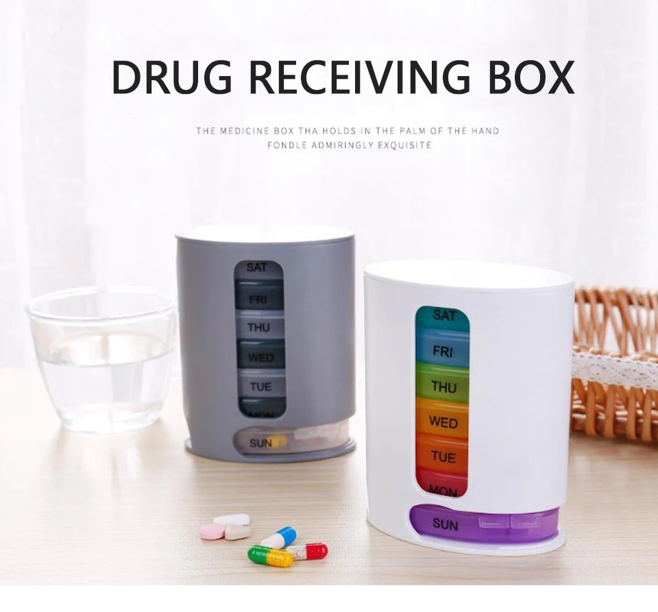 Portable Mini Pill Case Box Capsule Weekly Splitters OrganizerContainer For Tablets Compartment Transparent Plastic Storage Box (1)