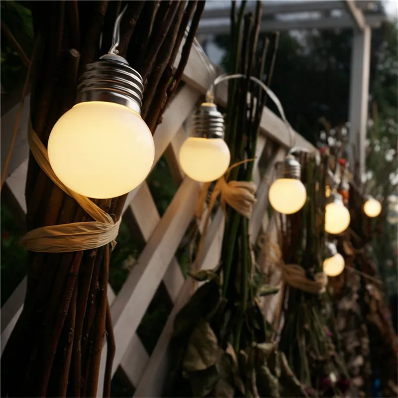 4M 10 G50 Bulbs Solar Powered Outdoor Waterproof String Light