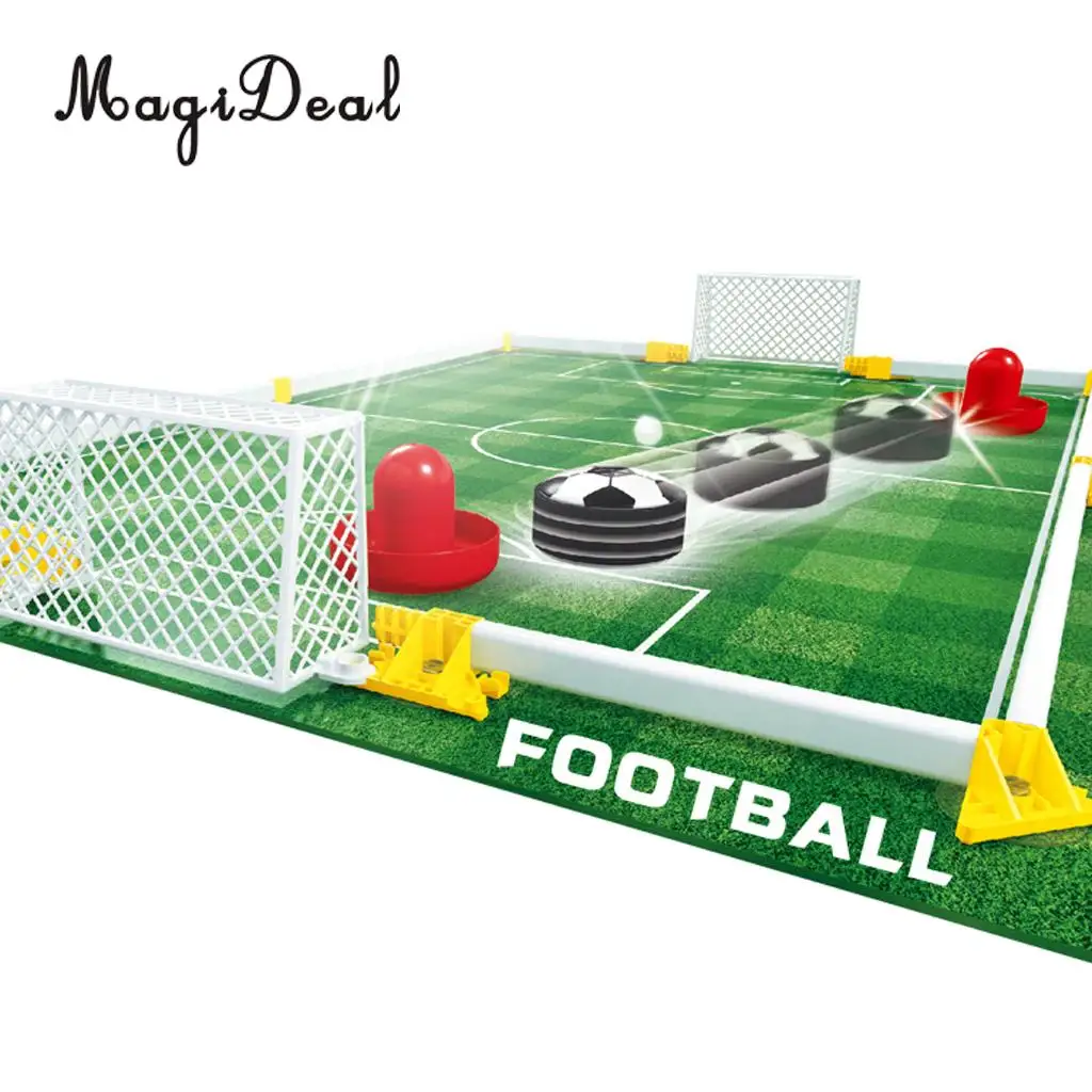 MagiDeal Kids Mini Air Hockey Hover Ball Indoor Football Soccer Sport Toy Set 1 Ball + 2 Pushers + 2 Gate + Mounting Hardware 